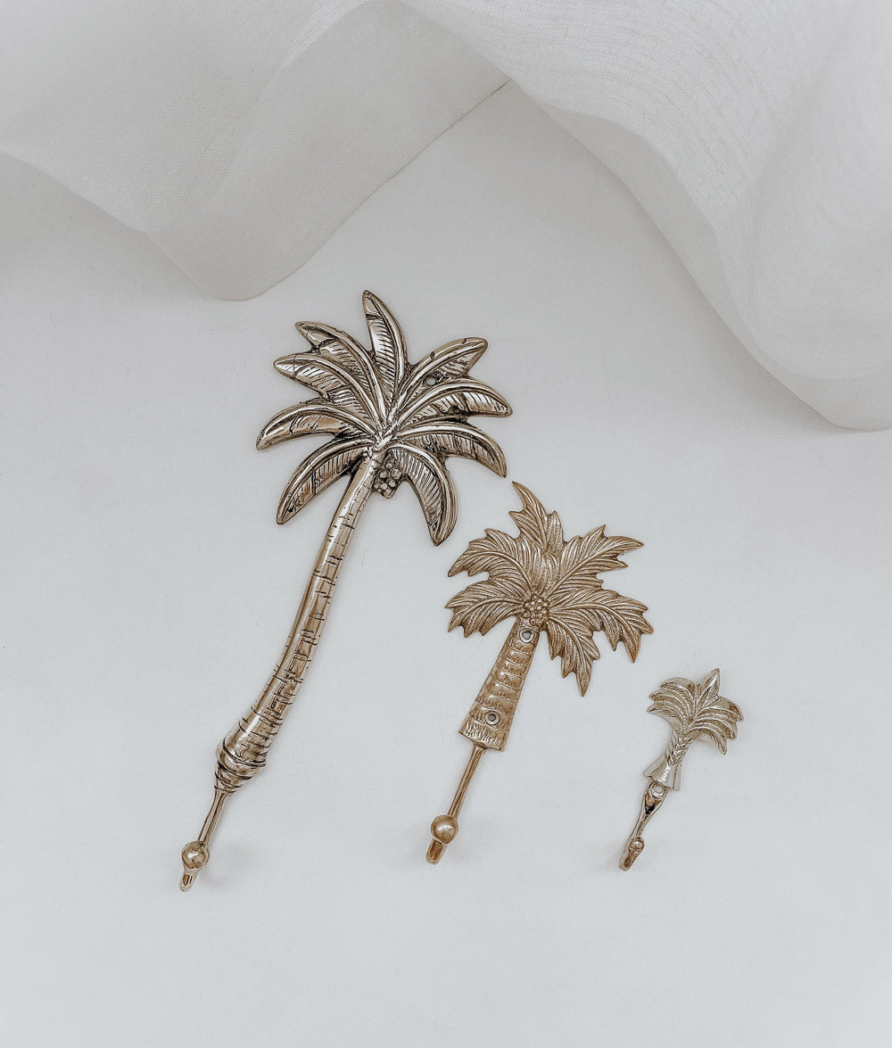 Bali Home™ | Balinese Brass Hooks & Hangers - Mini Palm