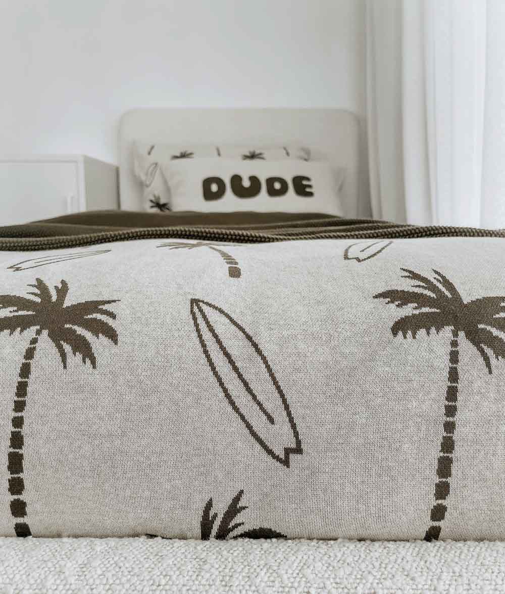 Bengali Kids & Home | Duvet Covers - Natural Surfing Palm