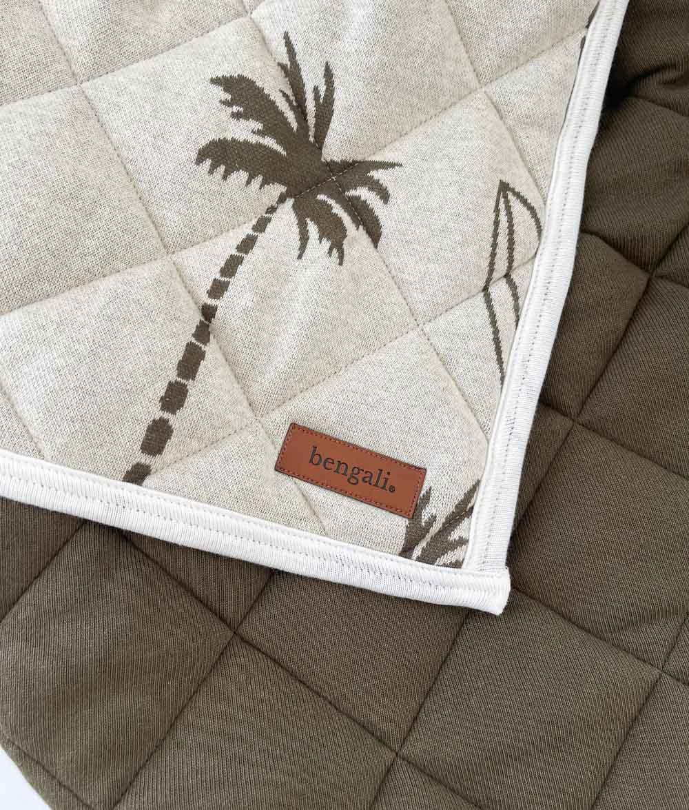 Bengali Bedding | Reversible Bed Quilts - Olive Surfing Palm