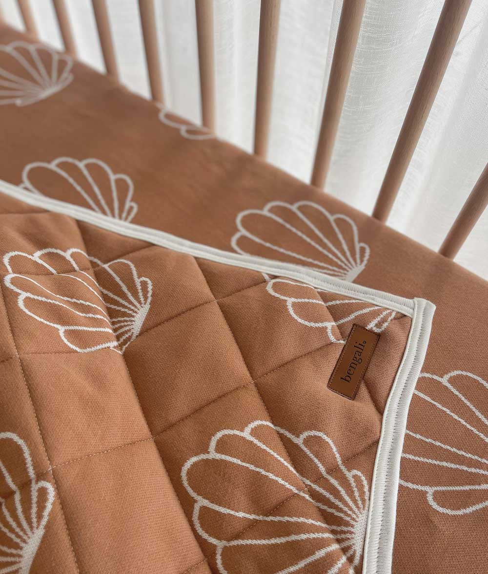 Bengali Bedding | Fitted Jersey Cotton Sheet - Toffee Clam