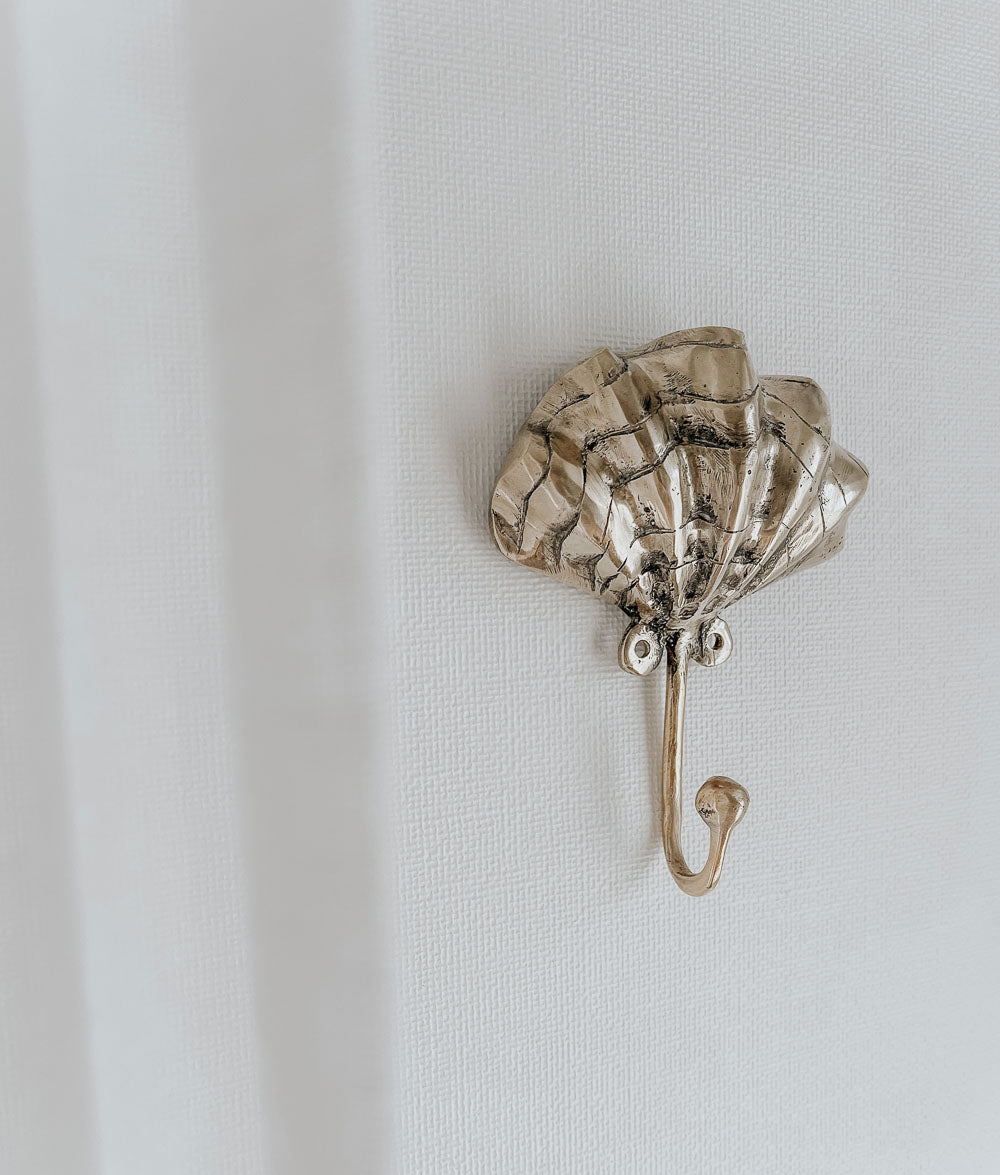 Bali Home™ | Balinese Brass Hooks & Hangers - Clam