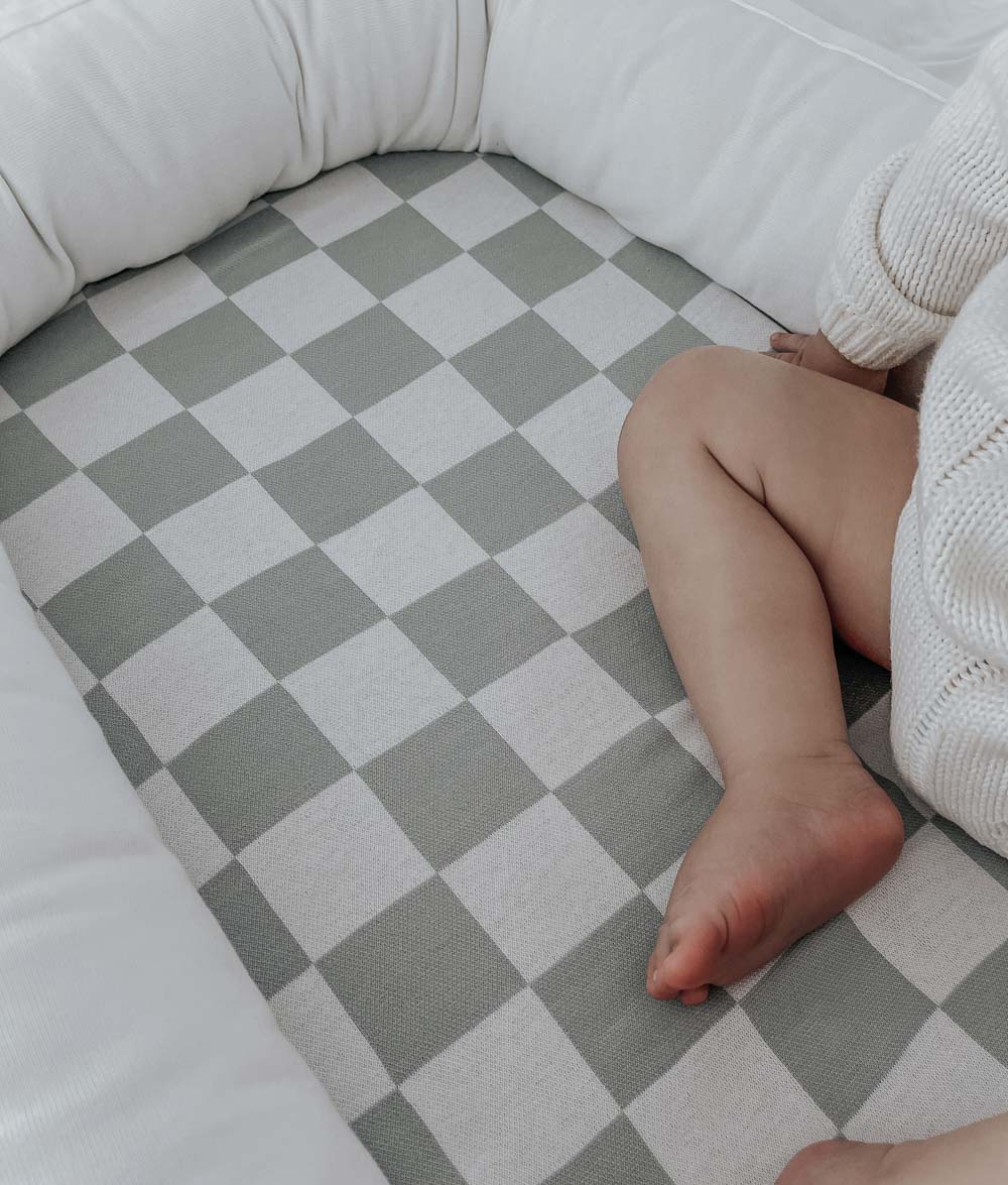 Bengali Baby | Portable Baby Lounger - Sage Gingham