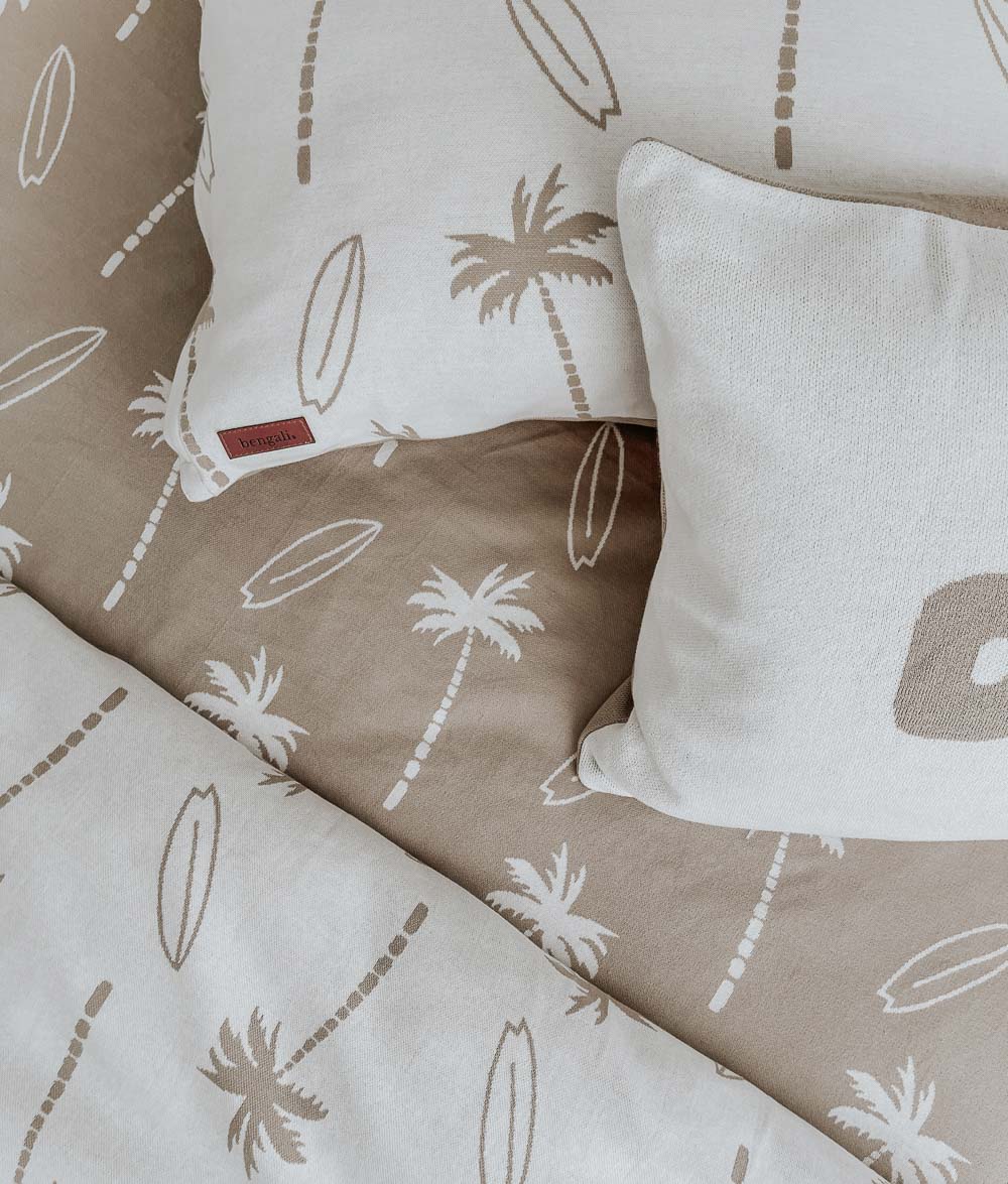 Bengali Kids & Home | Duvet Covers - Natural Surfing Palm