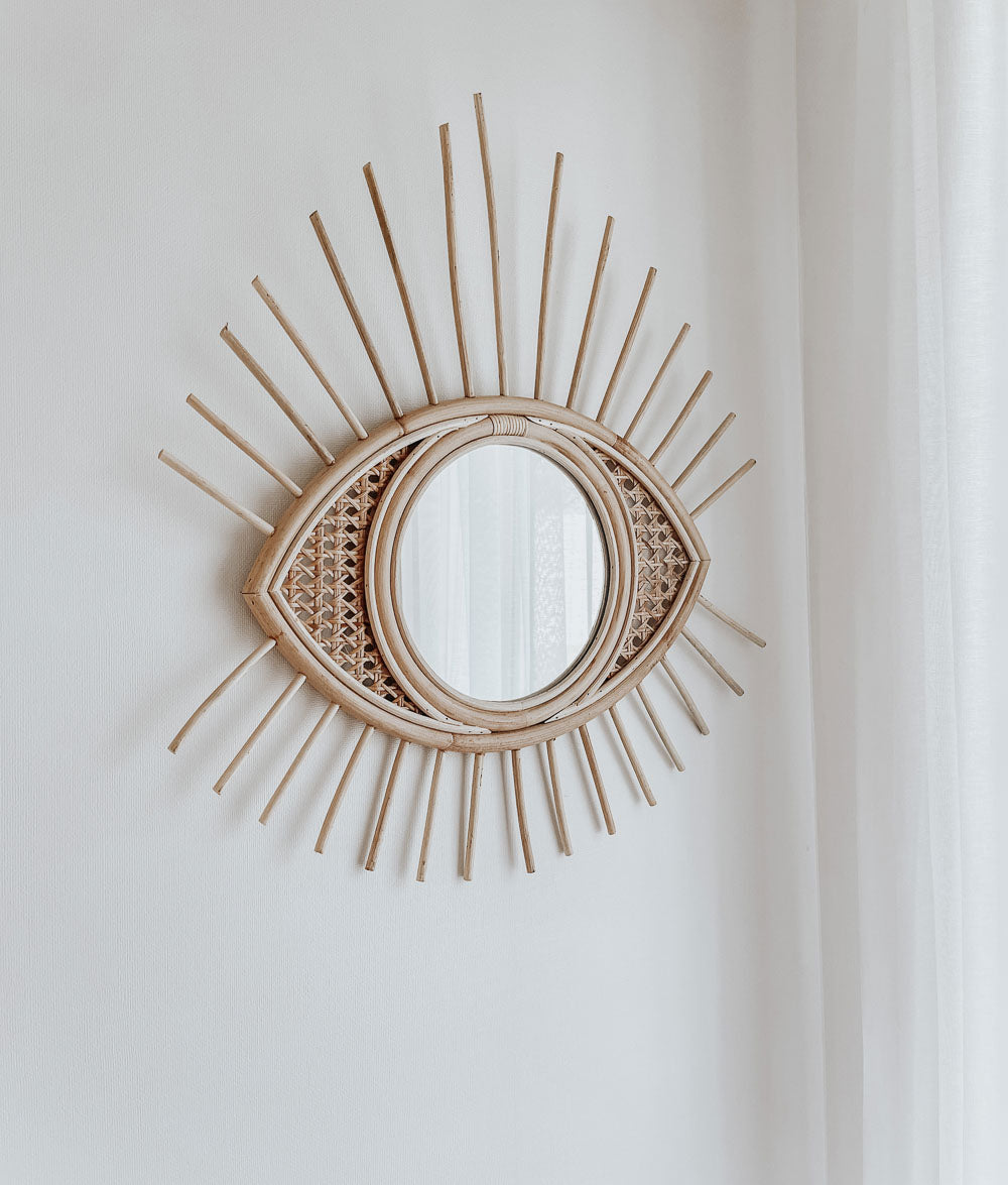 Bali Home™ | Balinese Rattan Mirror - Eye of Protection