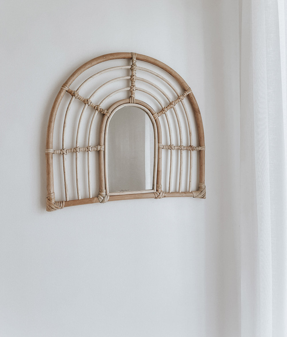 Bali Home™ | Balinese Rattan Mirror - Rainbow