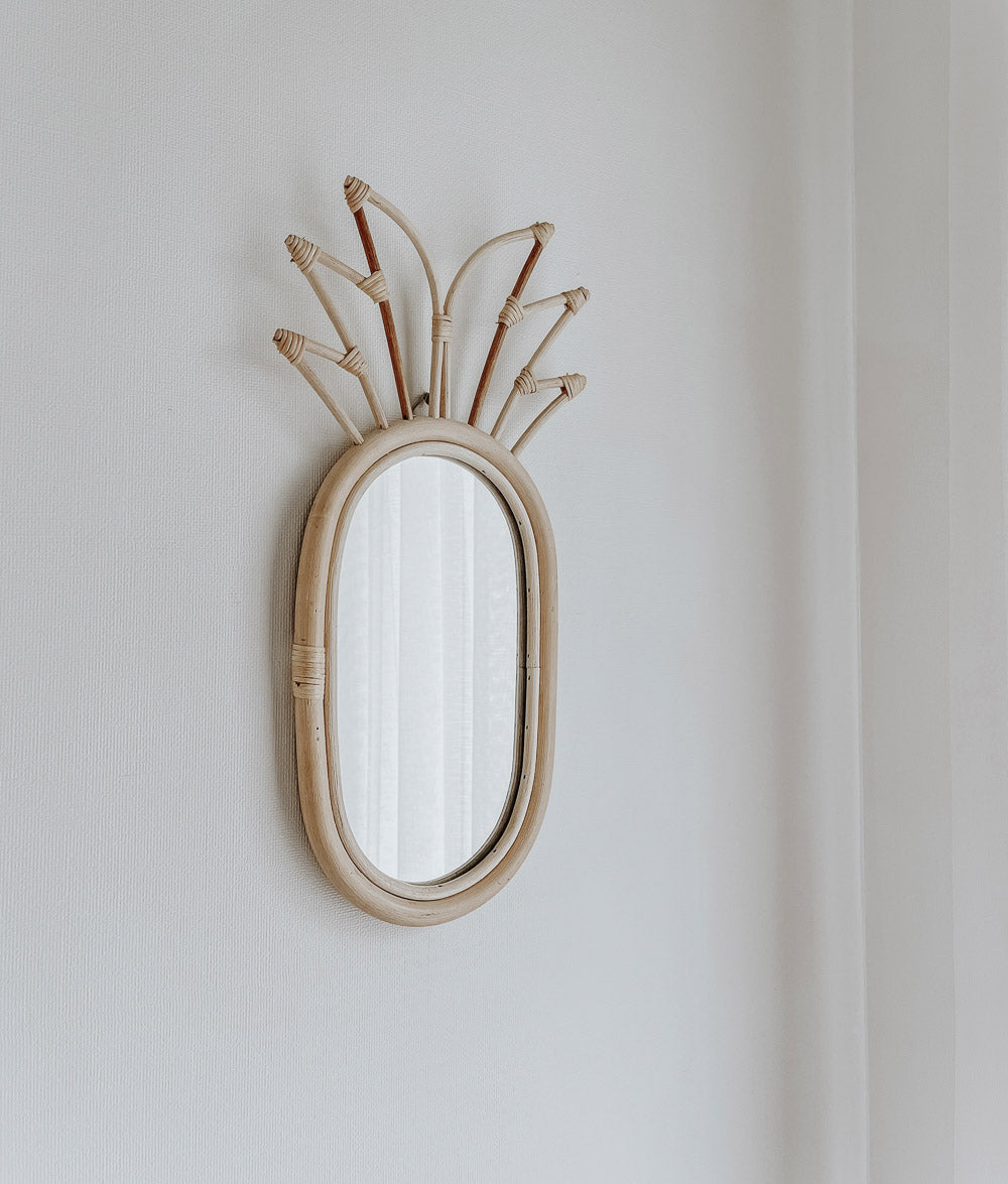 Bali Home™ | Balinese Rattan Mirror - Pineapple