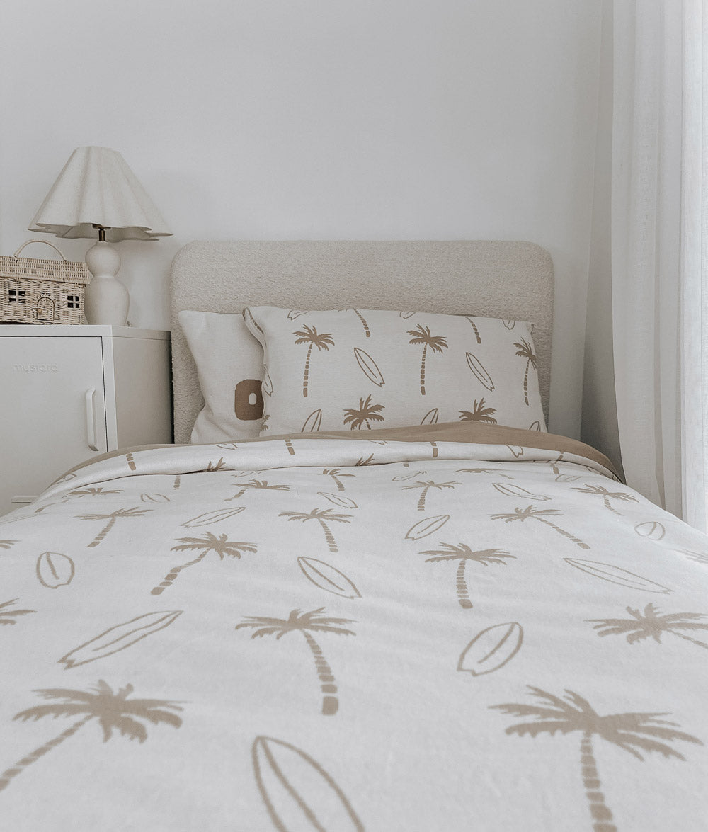 Bengali Kids & Home | Duvet Covers - Natural Surfing Palm