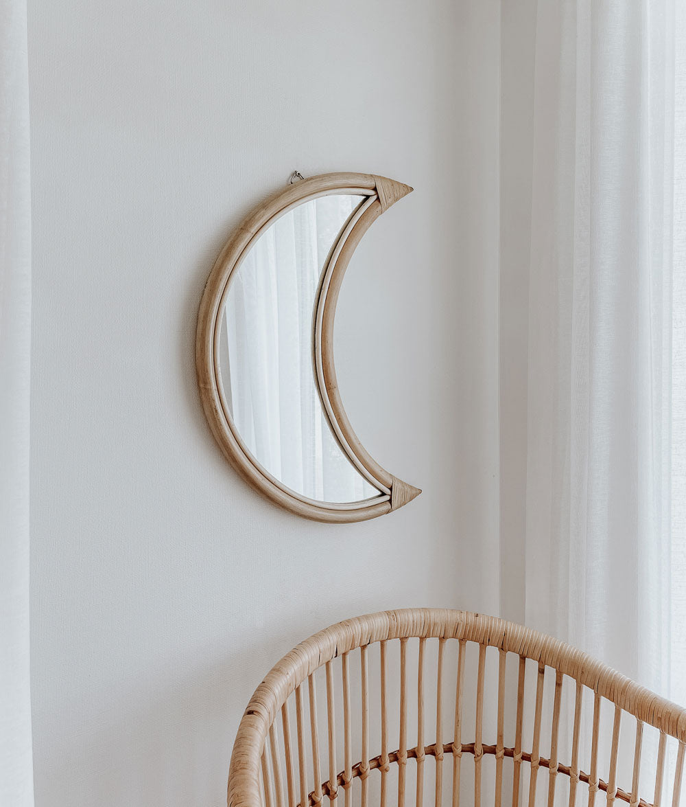 Bali Home™ | Balinese Rattan Mirror - Crescent