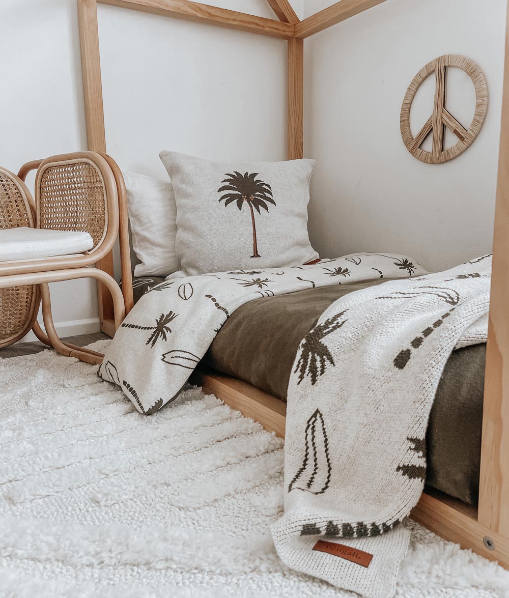 Bengali Kids & Home | Duvet Covers - Natural Surfing Palm