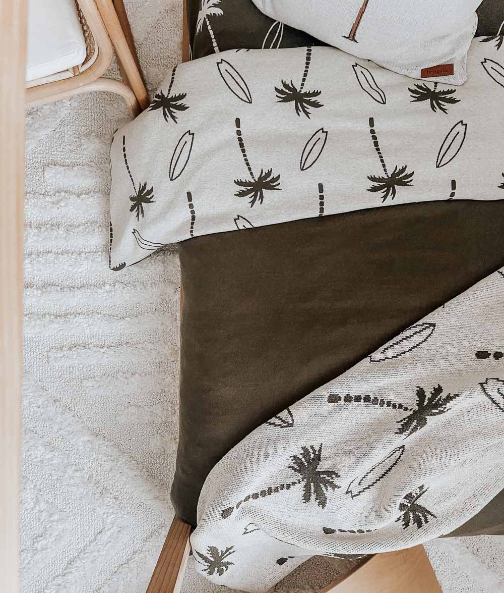 Bengali Kids & Home | Duvet Covers - Natural Surfing Palm