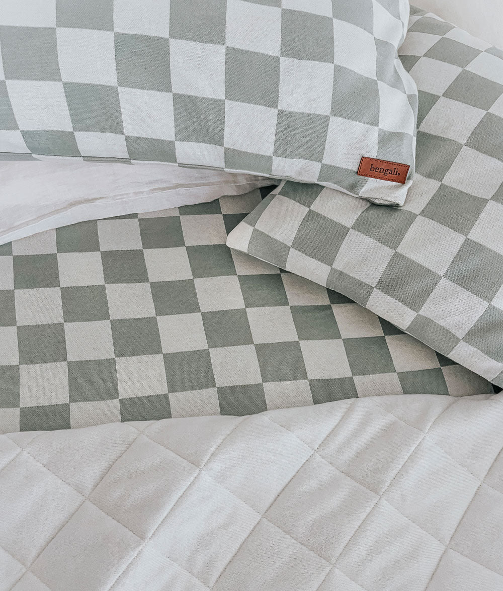 Bengali Home® | Bundle S/2 Pillowcases - Sage Gingham