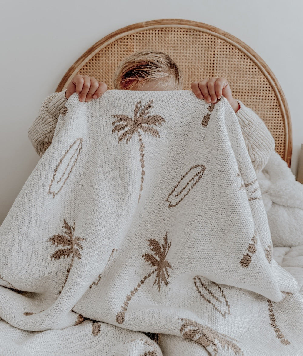 Bengali Baby | Nursery Decor - Surfing Palm Blanket