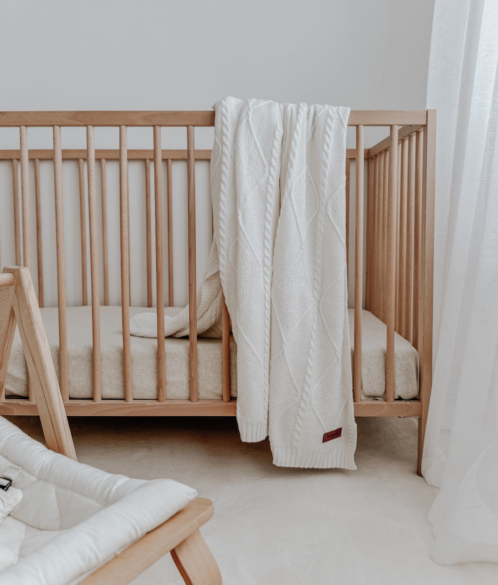 Bengali Baby | Fitted Jersey Cot Sheet - Natural Marle