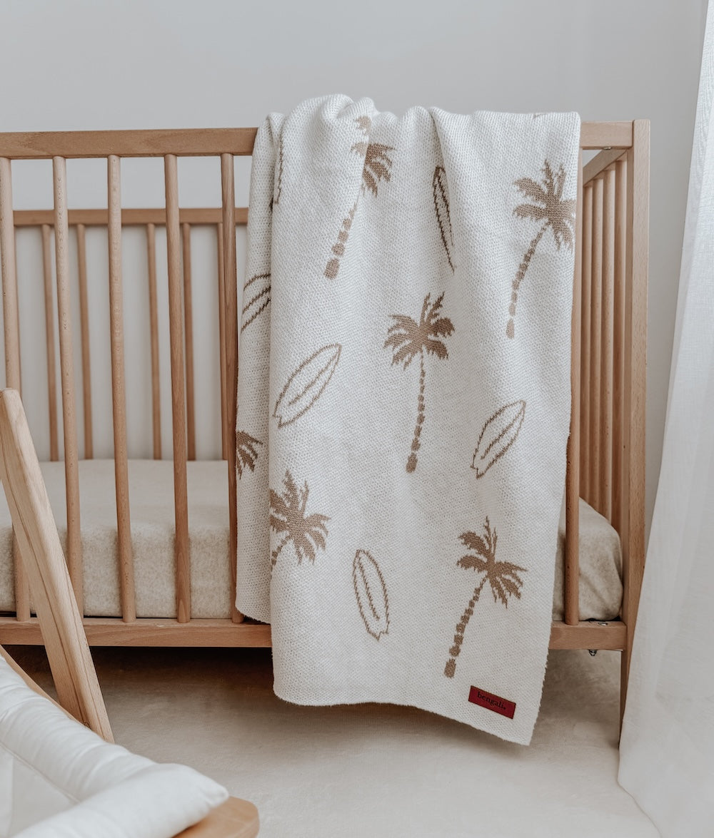 Bengali Baby | Nursery Decor - Surfing Palm Blanket