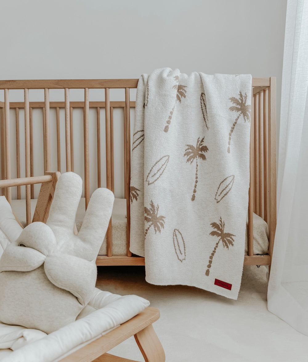 Bengali Baby | Nursery Decor - Surfing Palm Blanket