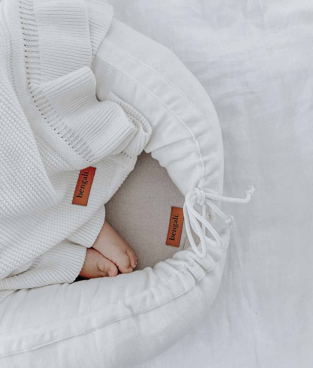 Bengali Baby | Portable Baby Lounger - Greige + Ivory