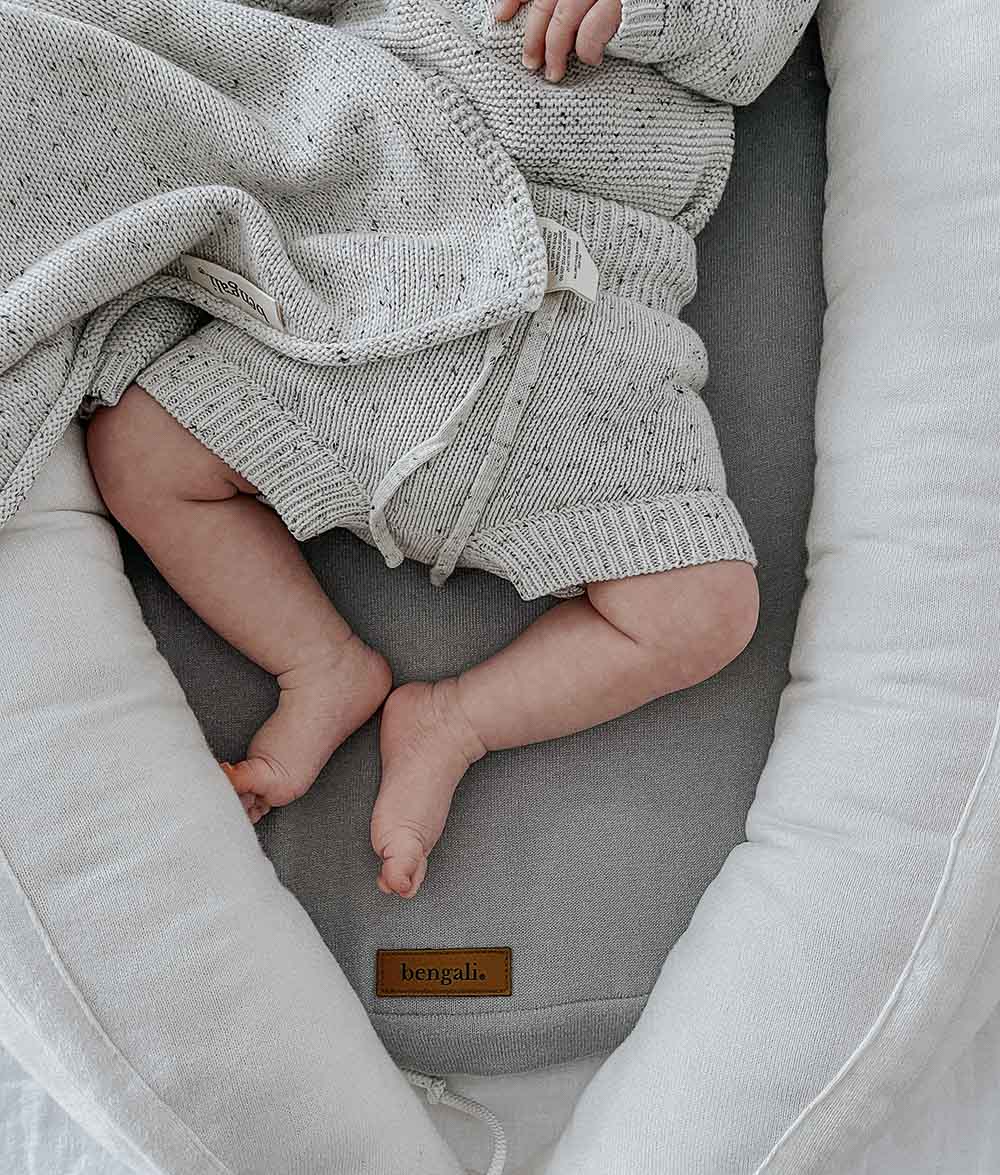 Bengali Baby | Cotton Knitwear Bloomer - Light Grey